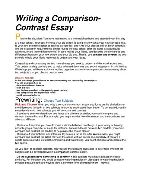 Compare contrast essay writing services